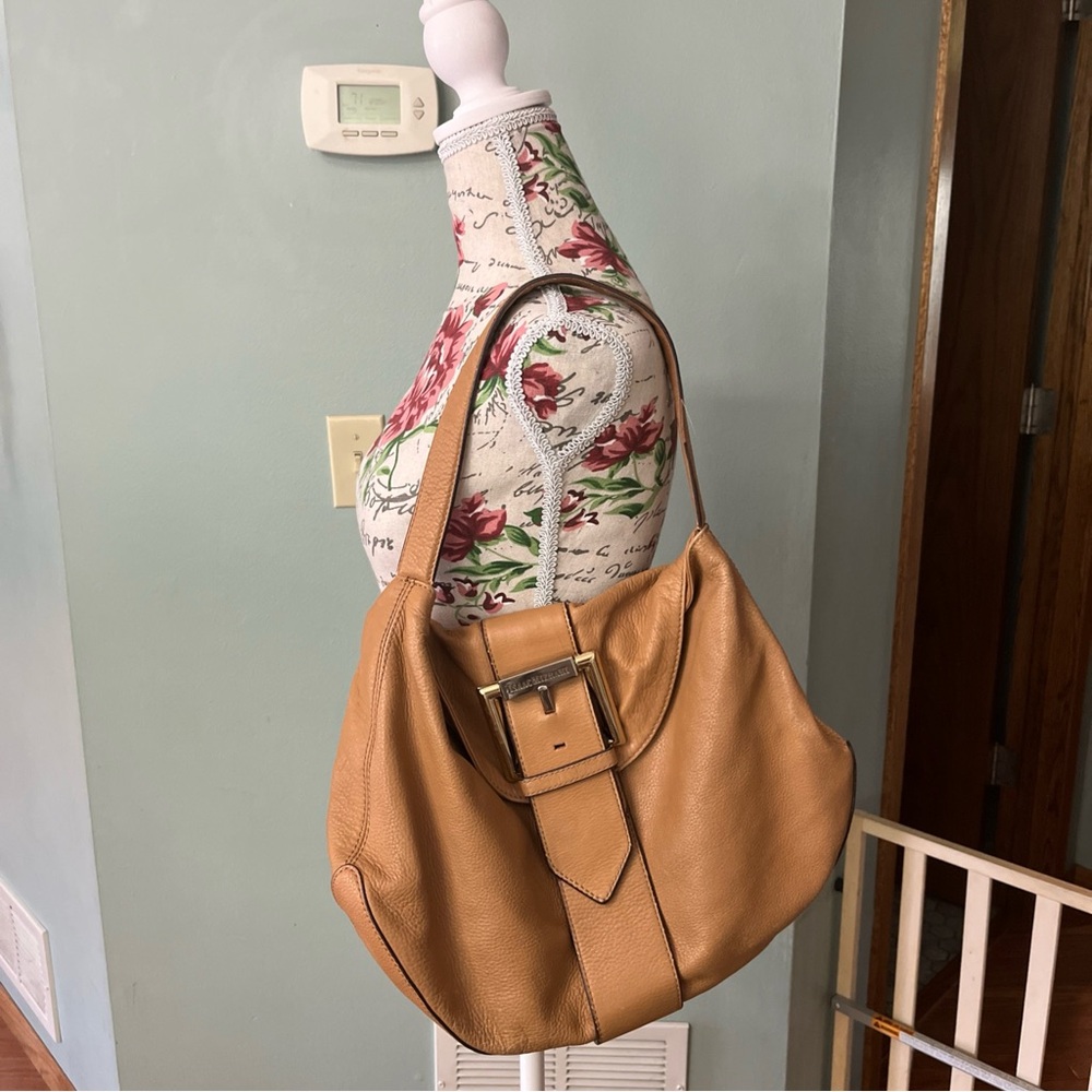 Isaac Mizrahi Camel Leather Shoulder Bag